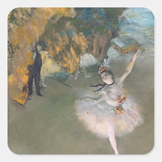 Edgar Degas | De ster of danser in het werkgebied Vierkante Sticker (Voorkant)