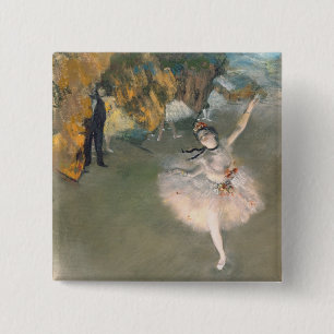 Edgar Degas De ster of danser op het podium Vierkante Button 5,1 Cm