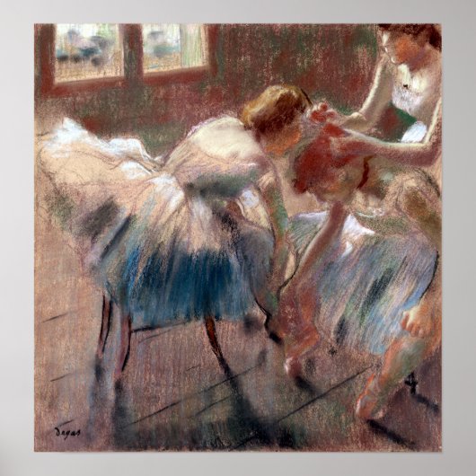 Edgar Degas Drie dansers die zich voorbereiden op  Poster (Voorkant)