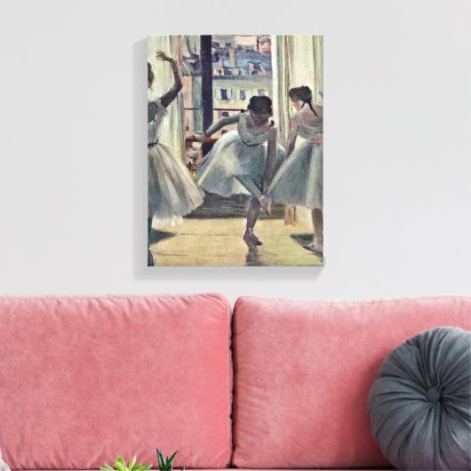 Edgar Degas - Drie dansers in een oefenruimte Canvas Afdruk (Insitu (Woonkamer))
