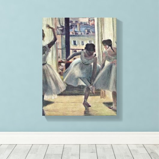 Edgar Degas - Drie dansers in een oefenruimte Canvas Afdruk (Insitu (Houten vloer))