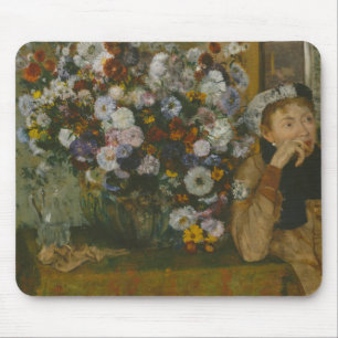 Edgar Degas - Een vrouw die naast een Vaas zit Muismat