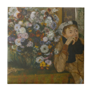 Edgar Degas Een vrouw Zitten naast een debiet Tegeltje