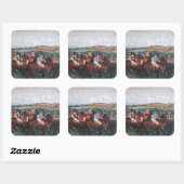 Edgar Degas - Gentlemen Race Vierkante Sticker (Vel)