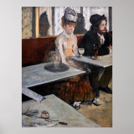 Edgar Degas - in een cafe / de Absinthe Poster (Voorkant)
