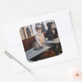 Edgar Degas - in een cafe / de Absinthe Vierkante Sticker (Envelop)
