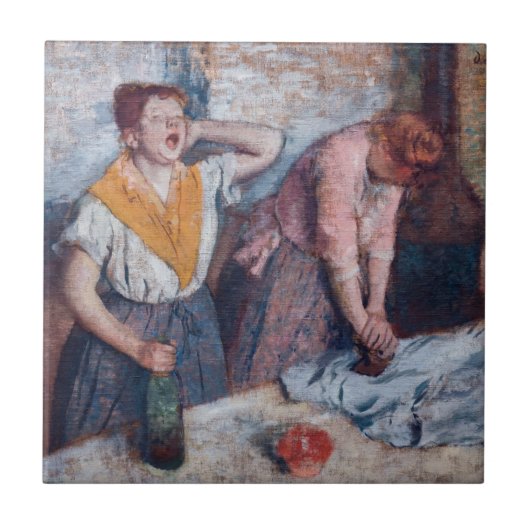 Edgar Degas - Ironing voor vrouwen Tegeltje (Voorkant)