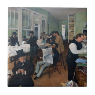 Edgar Degas - Katoenhandel in New Orleans Tegeltje