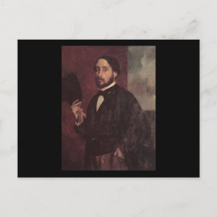 Edgar Degas Lifting His Hat Self Portrait Briefkaart