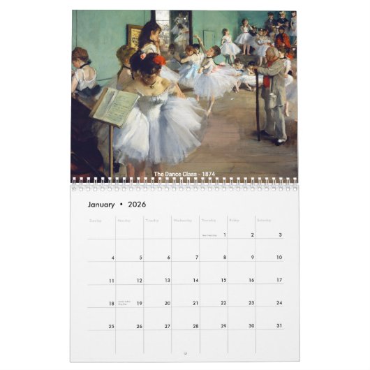 Edgar Degas Meesterwerken Selectie Kalender (Jan 2026)