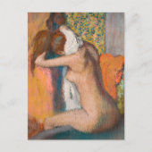 Edgar Degas - Na de Bath wemende vrouw nek Briefkaart (Voorkant)