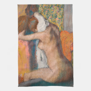 Edgar Degas - Na de Bath wemende vrouw nek Theedoek