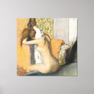 Edgar Degas Na het bad droognek Canvas Afdruk