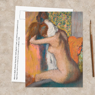 Edgar Degas - Na het bad, vrouw die nek afdroogt Briefkaart