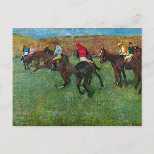 Edgar Degas - Paardenrennen voor het begin Briefkaart (Voorkant)