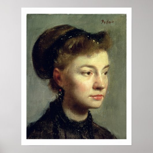 Edgar Degas | Portret van een jonge vrouw, 1867 Poster (Voorkant)