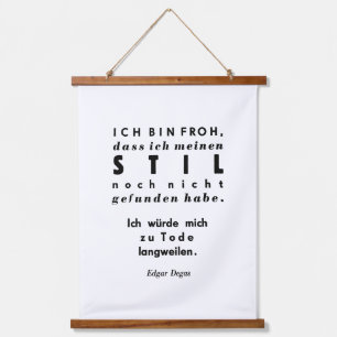 Edgar Degas Quote in Duitse Lead Typesetting Print Hangend Wandkleed