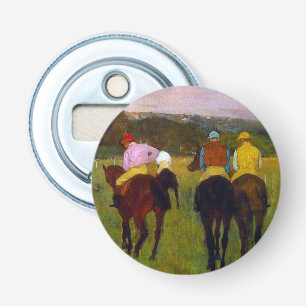 Edgar Degas Race Paarden in Longchamp Button Flesopener