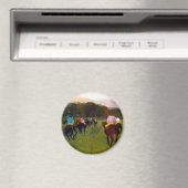 Edgar Degas Race Paarden in Longchamp Magneet (Insitu (Vaatwasser))