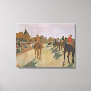 Edgar Degas Race-paarden voor de kust Canvas Afdruk