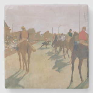 Edgar Degas Race-paarden voor de kust Stenen Onderzetter