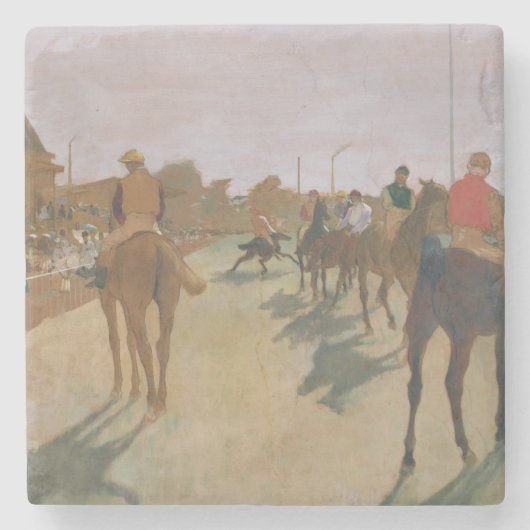 Edgar Degas | Race-paarden voor de kust Stenen Onderzetter (Voorkant)
