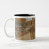 Edgar Degas | Race-paarden voor de kust Tweekleurige Koffiemok (Links)