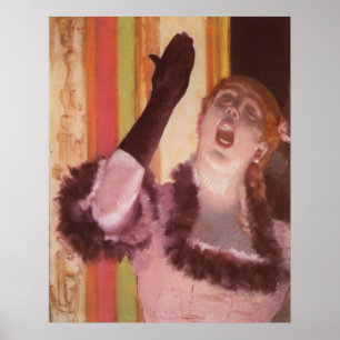 Edgar Degas - Singer met Glove 1878 Woman Flower Poster