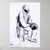 Edgar Degas | Studie naar een portret van Manet Poster (Voorkant)
