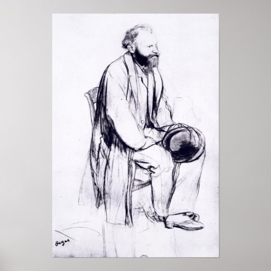 Edgar Degas | Studie naar een portret van Manet Poster (Voorkant)