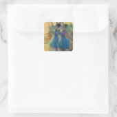 Edgar Degas | Twee blauwe dansers Vierkante Sticker (Tas)