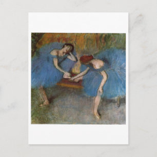Edgar Degas - Twee danseres Blue Tutu Redhead Danc Briefkaart