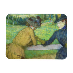 Edgar Degas   Twee vrouwen die op een poort leunen Magneet