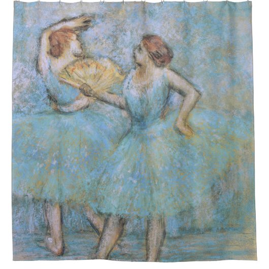 Edgar Degas Two Dancers, pastelblauw Douchegordijn (Voorkant)