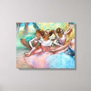Edgar Degas - Vier Ballerinas in Stage Canvas Afdruk