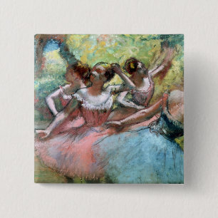 Edgar Degas Vier ballerinas op het podium Vierkante Button 5,1 Cm