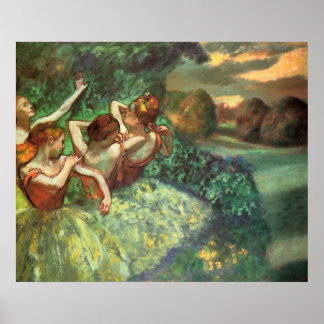 Edgar Degas Vier Dancers Poster