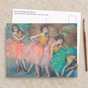 Edgar Degas - Vier danseressen Briefkaart