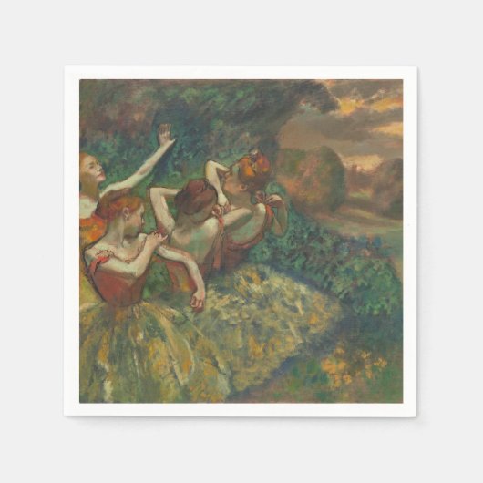 Edgar Degas Vier Dansers Impressionist Servet (Voorkant)