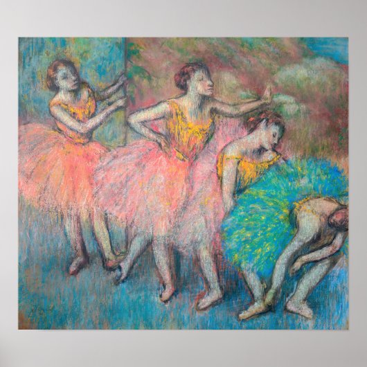 Edgar Degas - Vier dansers Poster (Voorkant)
