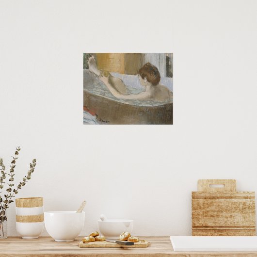 Edgar Degas | Vrouw in haar Bath, sponk haar been Poster (Keuken)