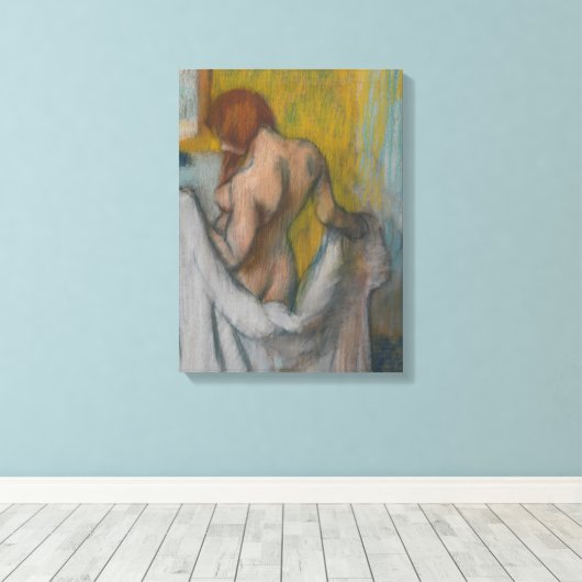 Edgar Degas | Vrouw met handdoek Canvas Afdruk (Insitu (Houten vloer))