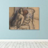 Edgar Degas | Vrouwen die haar haar haar haar drog Canvas Afdruk (Insitu (Houten vloer))