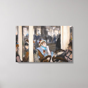 Edgar Degas - Vrouwen op een Cafe Terrace in de av Canvas Afdruk