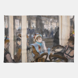 Edgar Degas - Vrouwen op een Cafe Terrace in de av Theedoek