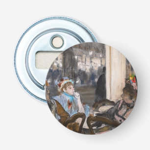 Edgar Degas - Vrouwen op een caféterras in de avon Button Flesopener