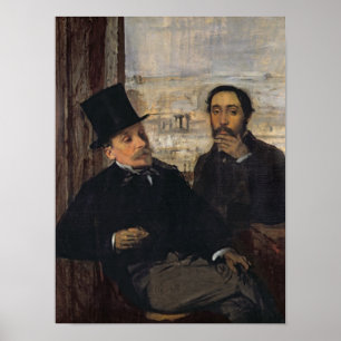 Edgar Degas   Zelfportret met Evariste de Valernes Poster