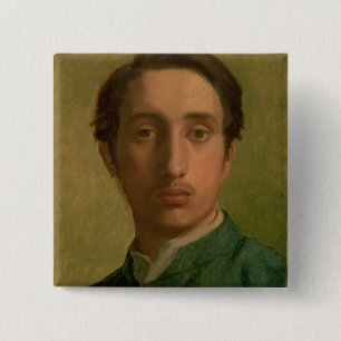 Edgar Degas   Zelfportret Vierkante Button 5,1 Cm