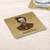 Edgar met Gold Bug Vierkante Kartonnen Onderzetter (Schuin)