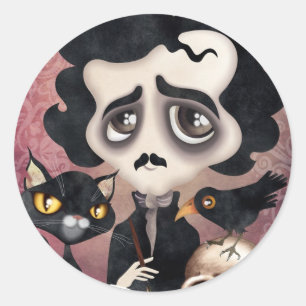 Edgar Poet Ronde Sticker